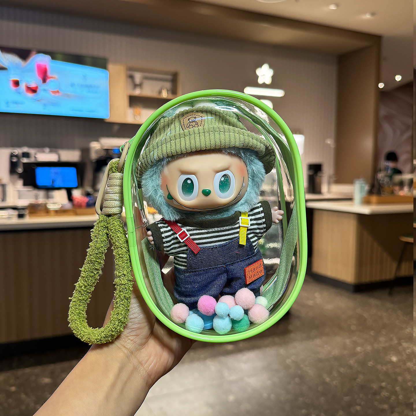 拉布布保护套labubu三代保护壳娃娃透明外出遛娃包前方高能保护罩,淘宝优惠券,粉丝福利购,淘宝优惠卷