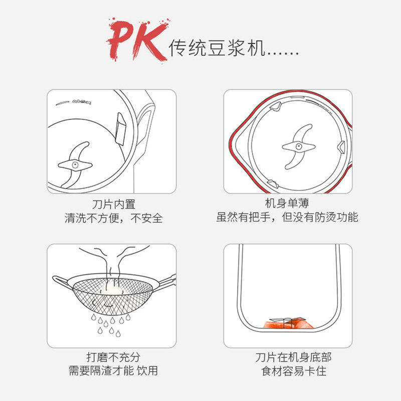 大宇破壁静音小型家用多功能豆浆机 大宇永维破壁机