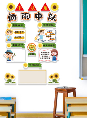 锦鲤中队角布置墙贴班级教室装饰小学少先队环创锦鲤主题文化墙