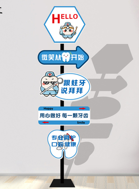 口腔诊所路牌展架指示牌