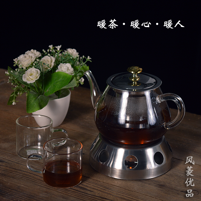 茶壶加热底座蜡烛加热保温底座大小号茶壶不锈钢底座恒温宝温茶器