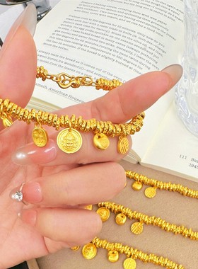 轻奢新中式黄财神盘缠手链女vingate古法传承手串小众设计手饰品