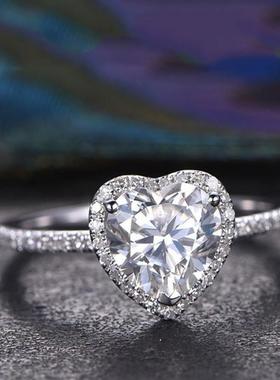 Heart Rings for Women Silver Color Bridal Jewelry Cubic Ring