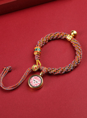 唐卡藏式手绳六字真言手工编织红绳手搓棉线编织手链男女唐卡