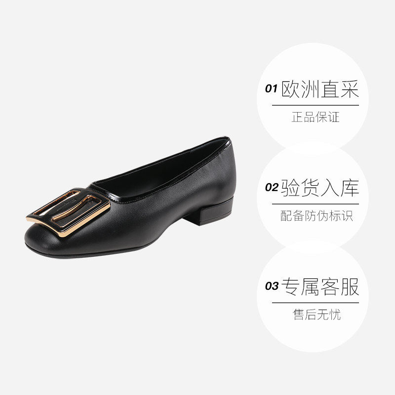 【自营】Ferragamo菲拉格慕女士厚实扣饰芭蕾舞平底鞋 0748712-图3