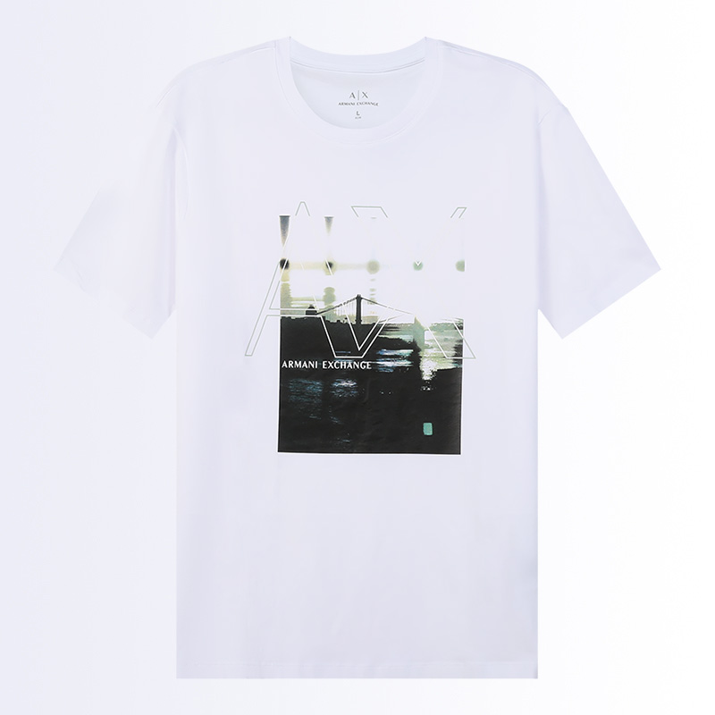 【自营】Armani Exchange阿玛尼 男士棉质短袖T恤 3LZTAP ZJE6Z - 图1
