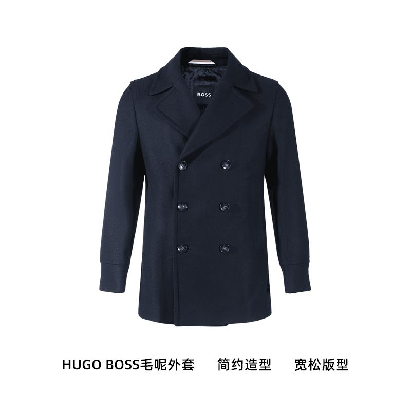 【自营】Hugo Boss雨果博斯男士宽松版双排扣毛呢外套 50502282-图0