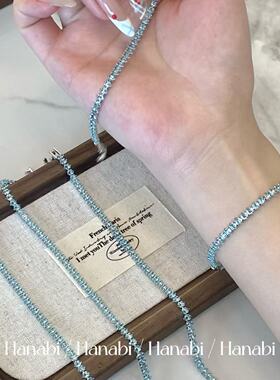 ＜花火商店＞浮光海 - 视觉降温 冰透水蓝色!!镀白金手表扣手链