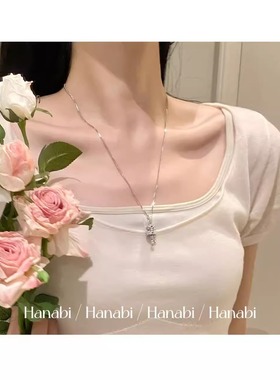 ＜花火商店＞至上系列 - 蕾丝蜂巢转筒 微镶锆石925银项链