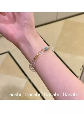 ＜花火商店＞富贵闲情 - 小金鱼镀金海蓝宝琉璃珠手链