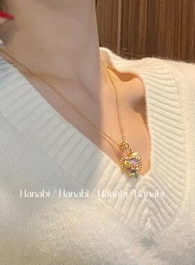 ＜花火商店＞约会日记 - 油画感珍珠万能扣吊坠项链