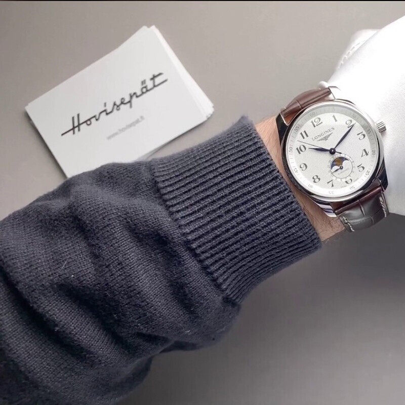 longines浪琴正品男士名匠月相全 计时分手表海外瑞士腕表