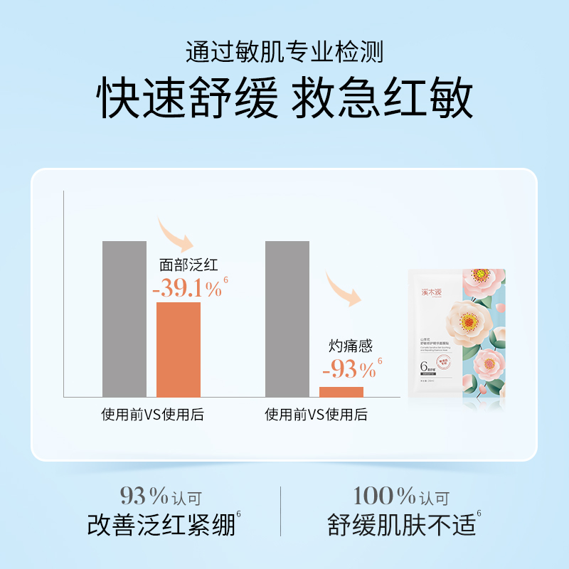 【直播专享】溪木源山茶花面膜补水保湿敏感肌面膜贴保湿