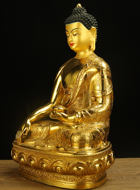 释迦牟尼纯铜藏传密宗鎏金
