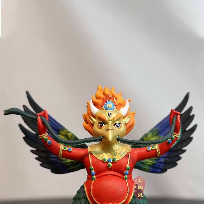 大鹏金翅鸟摆件藏传密宗3寸7寸彩绘佛像鎏金纯铜琼鸟车载迦楼罗鸟,淘宝优惠券,粉丝福利购,淘宝优惠卷