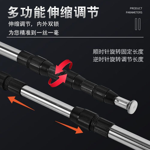 瓷砖顶高杆支撑杆瓦工贴砖工具伸缩顶杆顶高器不锈钢调节固定器 - 图1
