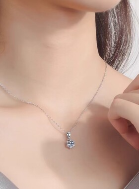 925银莫桑钻十字锁骨链女百搭