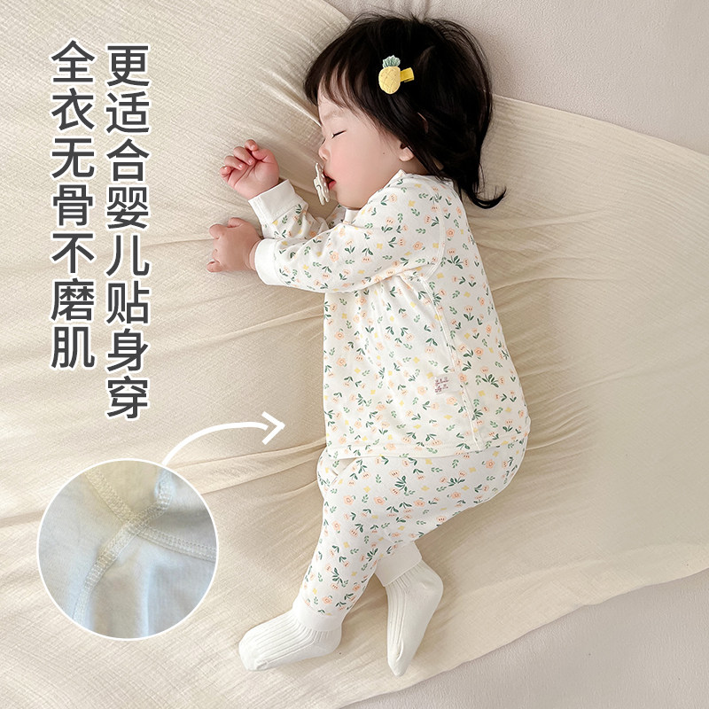 婴儿分体套装春秋宝宝打底睡衣纯棉a类小月龄衣服秋衣秋裤春装,淘宝优惠券,粉丝福利购,淘宝优惠卷