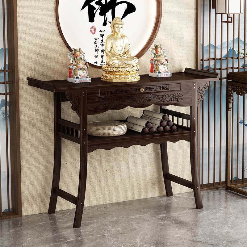 新中式供桌香案实木供奉佛台家用经济型现代风格佛龛财神爷玄关柜_虎窝淘