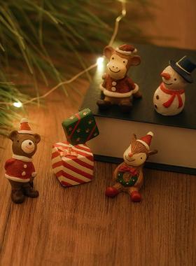 zakka杂货树脂工艺品圣诞小动物摆件 办公室桌面装饰摆件仰望星空