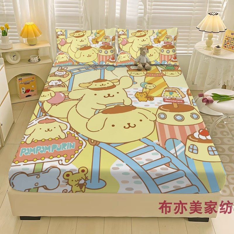 卡通布丁狗可爱小狗床笠180x200m全包防滑亲肤通用床垫保护套床笠,淘宝优惠券,粉丝福利购,淘宝优惠卷