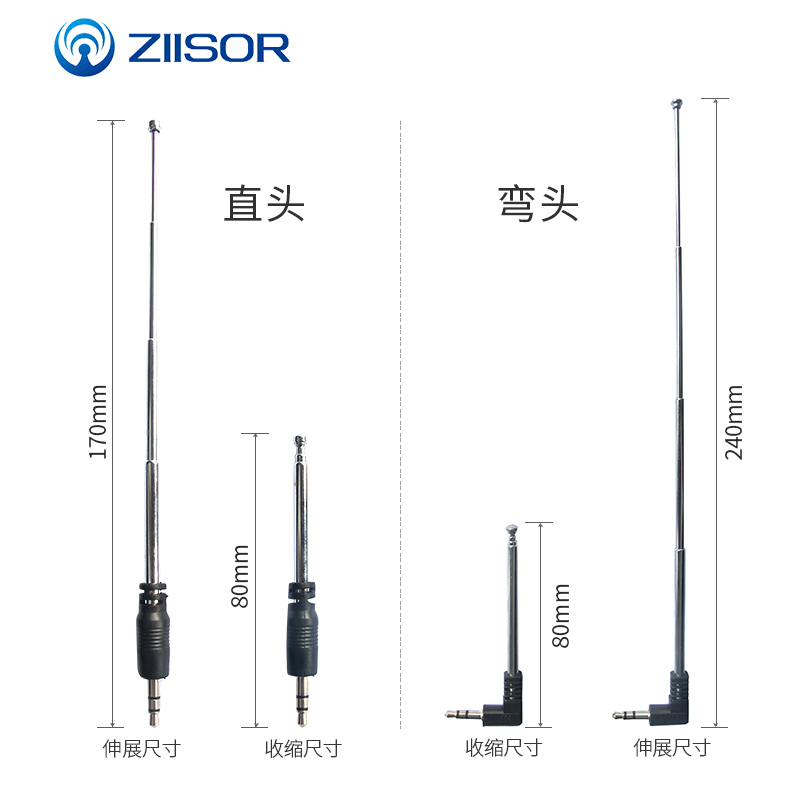 收音机FM伸缩拉杆3.5孔迷你插卡/音箱调频/手机外置接收/短波天线 - 图0