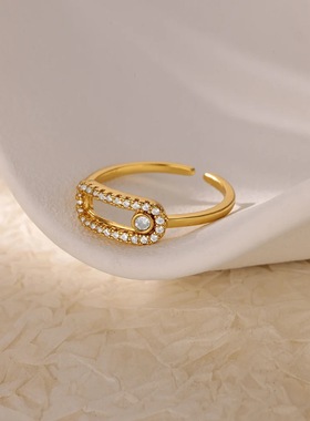 法国coss koko简约百搭食指戒指微镶锆石系列小潮流配饰首饰女