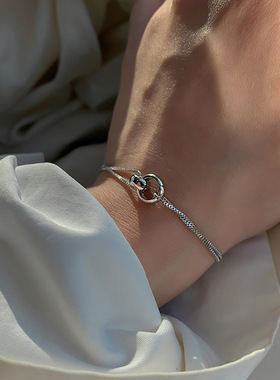 法国coss koko简约双环扣手链小众设计简约气质轻奢高级感手新款