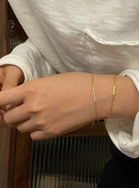 法国coss koko简单弧度排钻基础款手链年新款潮设计感小众简约