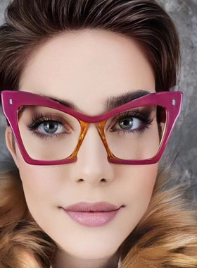 法国coss koko新款炫彩派对穿搭平光镜个性矿物岩石色眼镜架潮流