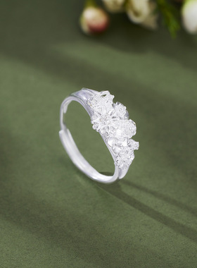 法国coss kokos925银繁花似锦戒指女花丝指环锆石镶嵌时尚轻奢款