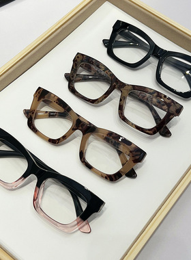 法国coss koko方框小框眼镜框ins平光镜欧美潮流防蓝光眼镜架凹
