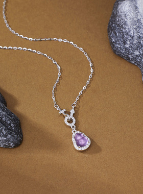 法国coss koko银城s925银紫水晶福禄项链女国潮风玉石福禄锁骨