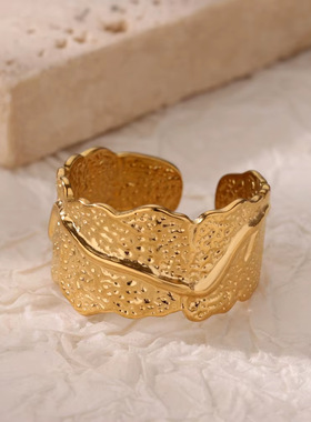 法国coss koko欧美时尚个性不规则指环女士戒指树叶指环