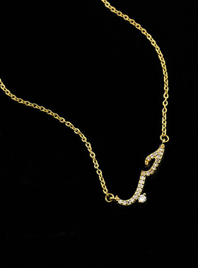 法国coss koko锆石首饰玫瑰金阿拉伯语爱情宣言项链 魅力女人