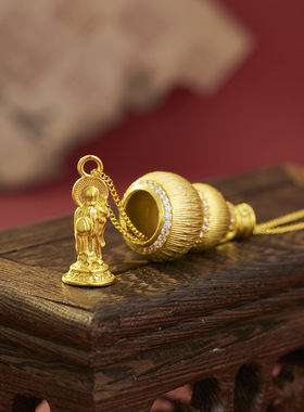 法国coss kokos925银古法拉丝寿星葫芦项链新中式福寿禄财神挂坠