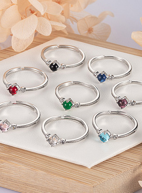 法国coss koko白月光玻璃种玉髓蛋面 镶嵌女戒指轻奢气质简约