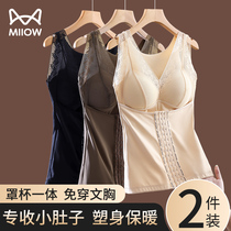 Cat-man body-clad upper body free from wearing bra corset waist body clothes powerful to collect small belly warm vest woman