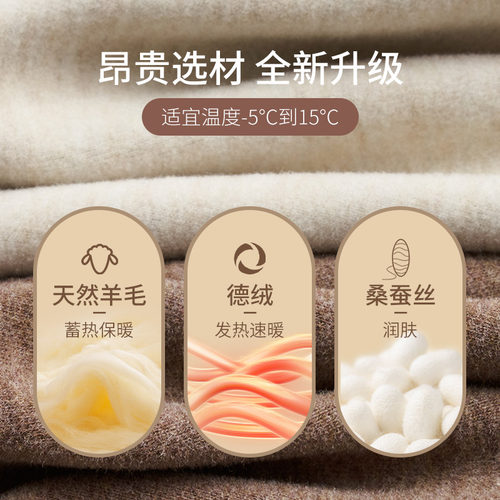 猫人保暖裤女德绒自发热秋裤女款内穿加绒棉裤线裤绒裤秋冬打底裤 - 图0