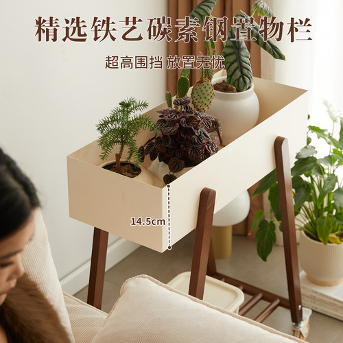 实木可移动花架客厅盆栽多层摆放架阳台落地式家用绿植收纳置物架 - 图1