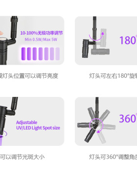 无极功率触控LED睫毛延长uv胶水快速固化可滑动灯头可拆卸紫光灯