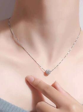 s925 sterling silver transfer bead necklace, women