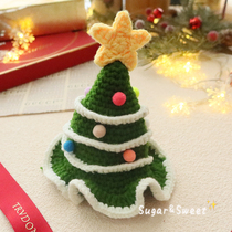 Straight for kitty Christmas hat Item Circle Pocket Dog Ornaments Clothing Woven Handmade of Pet Scarves