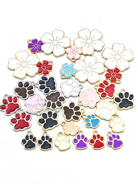 可爱猫爪脚掌脚印diy饰品配件滴油配件耳饰项链手链配饰手机挂件