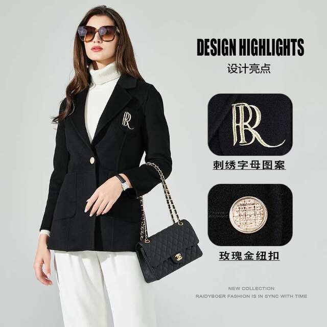 Ladybol women's slim double-sided woolen coat