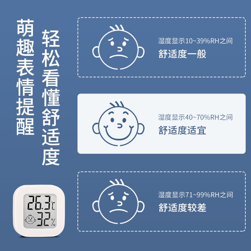 温湿度计家用室内冰箱车载电子干湿温度计冷藏冰柜宠物爬虫保温箱 - 图2