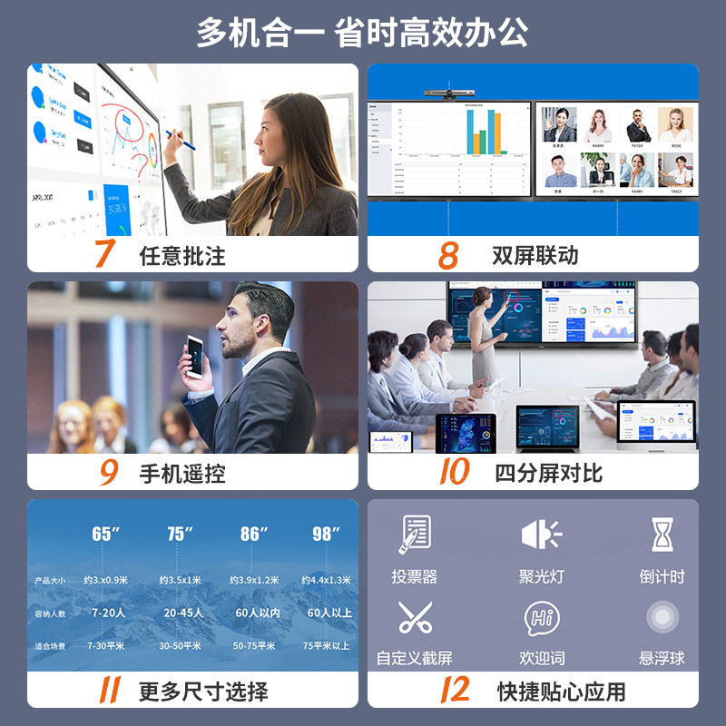 tcl会议触一体机55 /65英寸4k平板 tcl沐龙电子白板/会议教学平板一体机