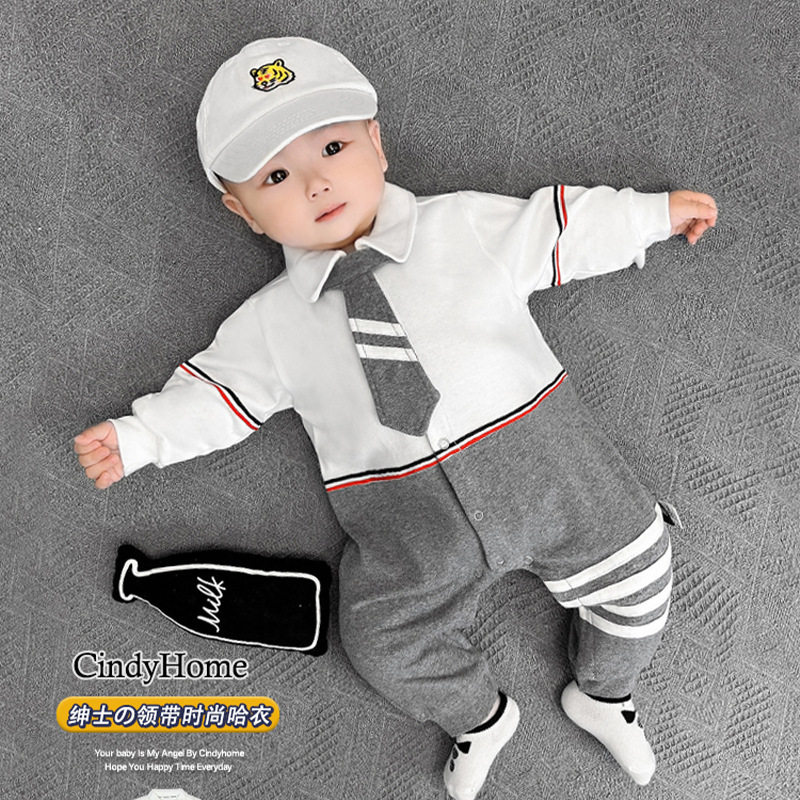 婴儿连体衣春秋帅气超萌宝宝爬服哈衣背心外套婴儿百天两件套衣服,淘宝优惠券,粉丝福利购,淘宝优惠卷