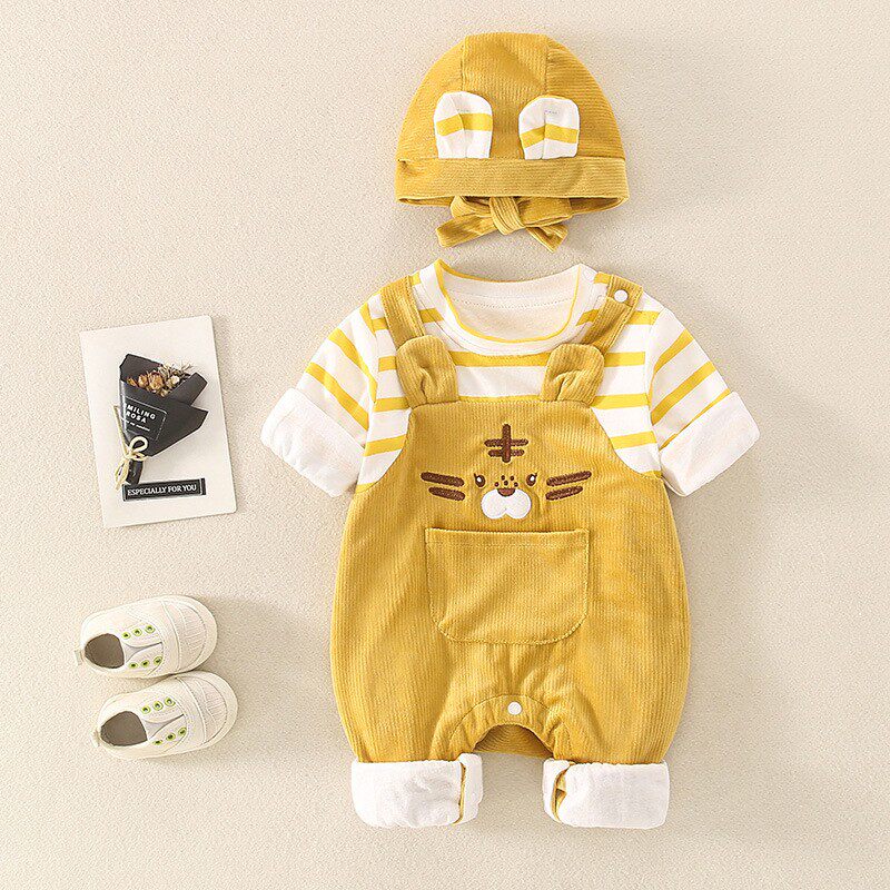 婴儿春季2023装宝宝衣服小孩哈衣 抱抱托连身衣/爬服/哈衣