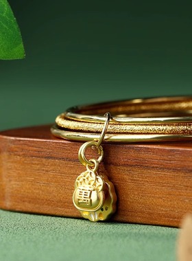 小红书抖音直播国古风实心手镯久不掉色万事如意滴釉三生三世手环